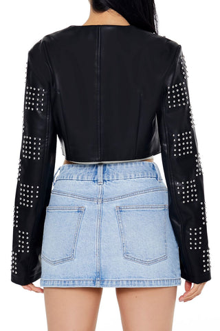 Studded Checkered Jacket