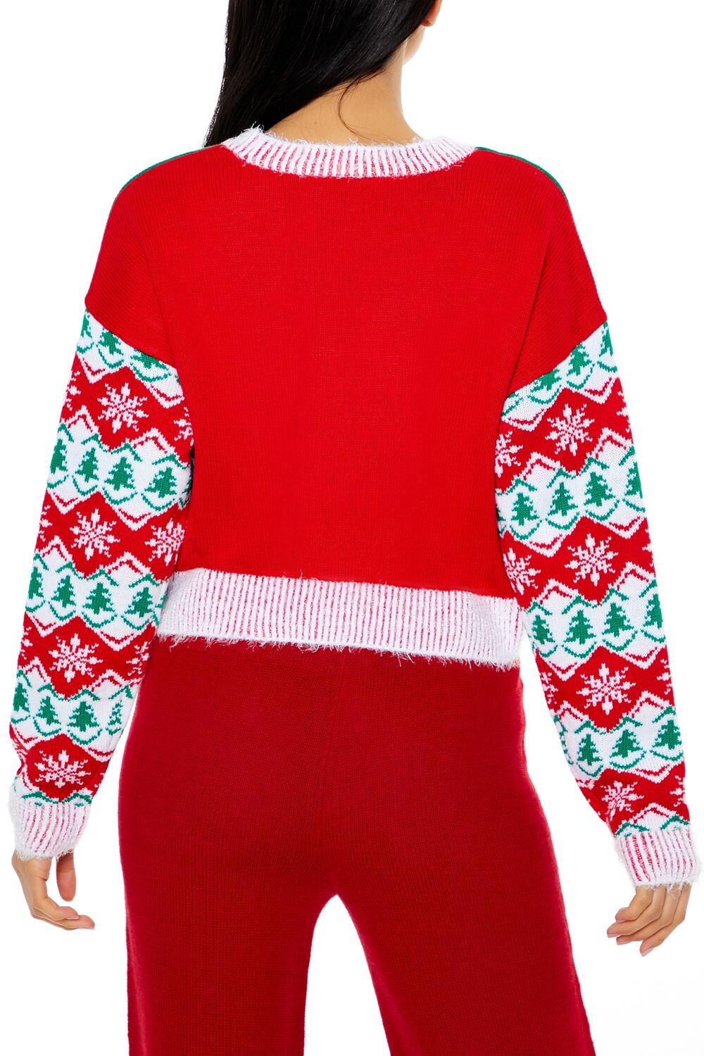  Forever 21 Snowboarding Santa Cardigan Sweater - red multi - Bonton