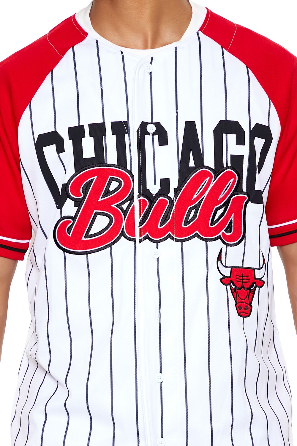  Forever 21 Chicago Bulls Baseball Jersey - white multi - Bonton