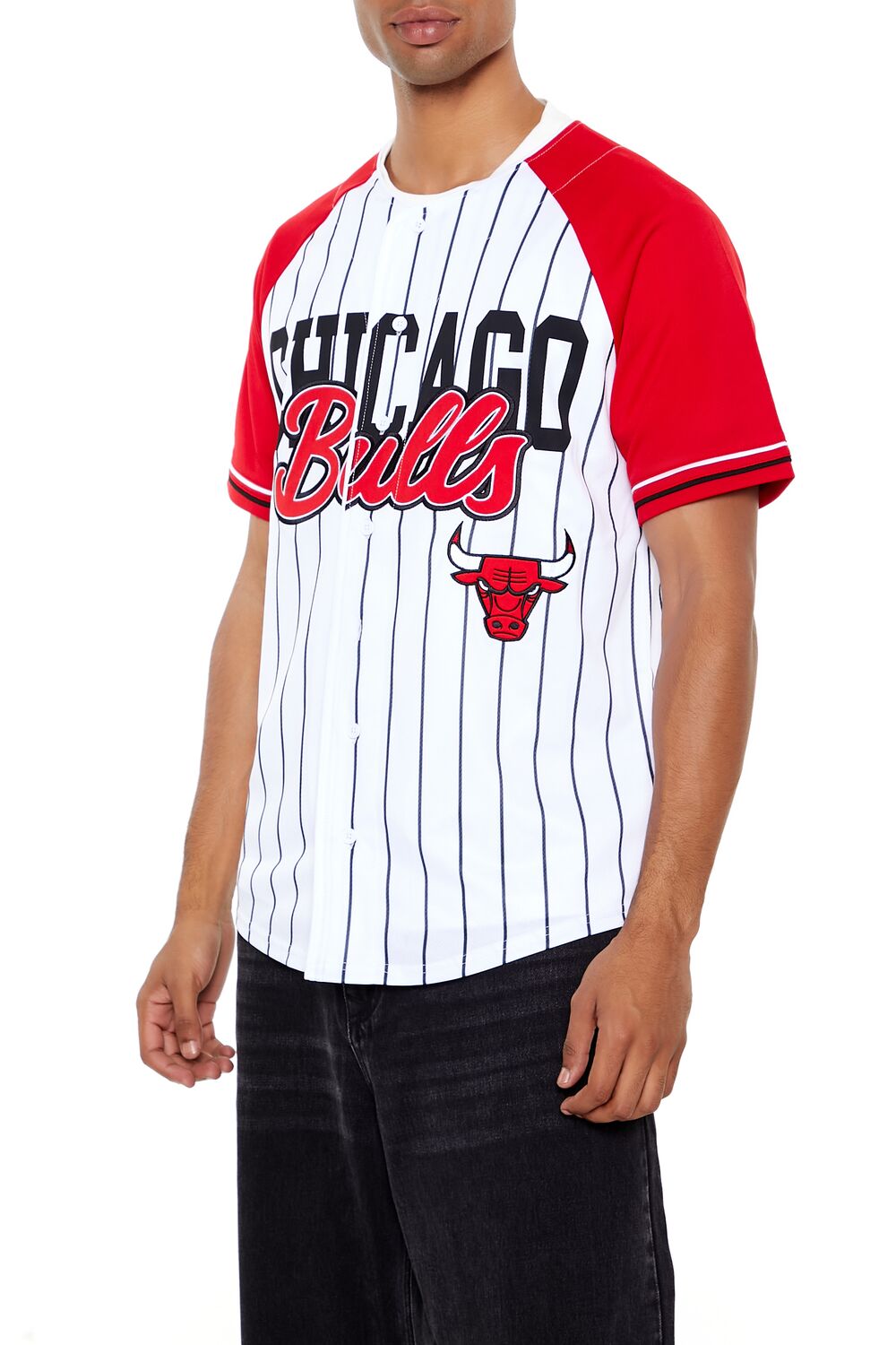  Forever 21 Chicago Bulls Baseball Jersey - white multi - Bonton