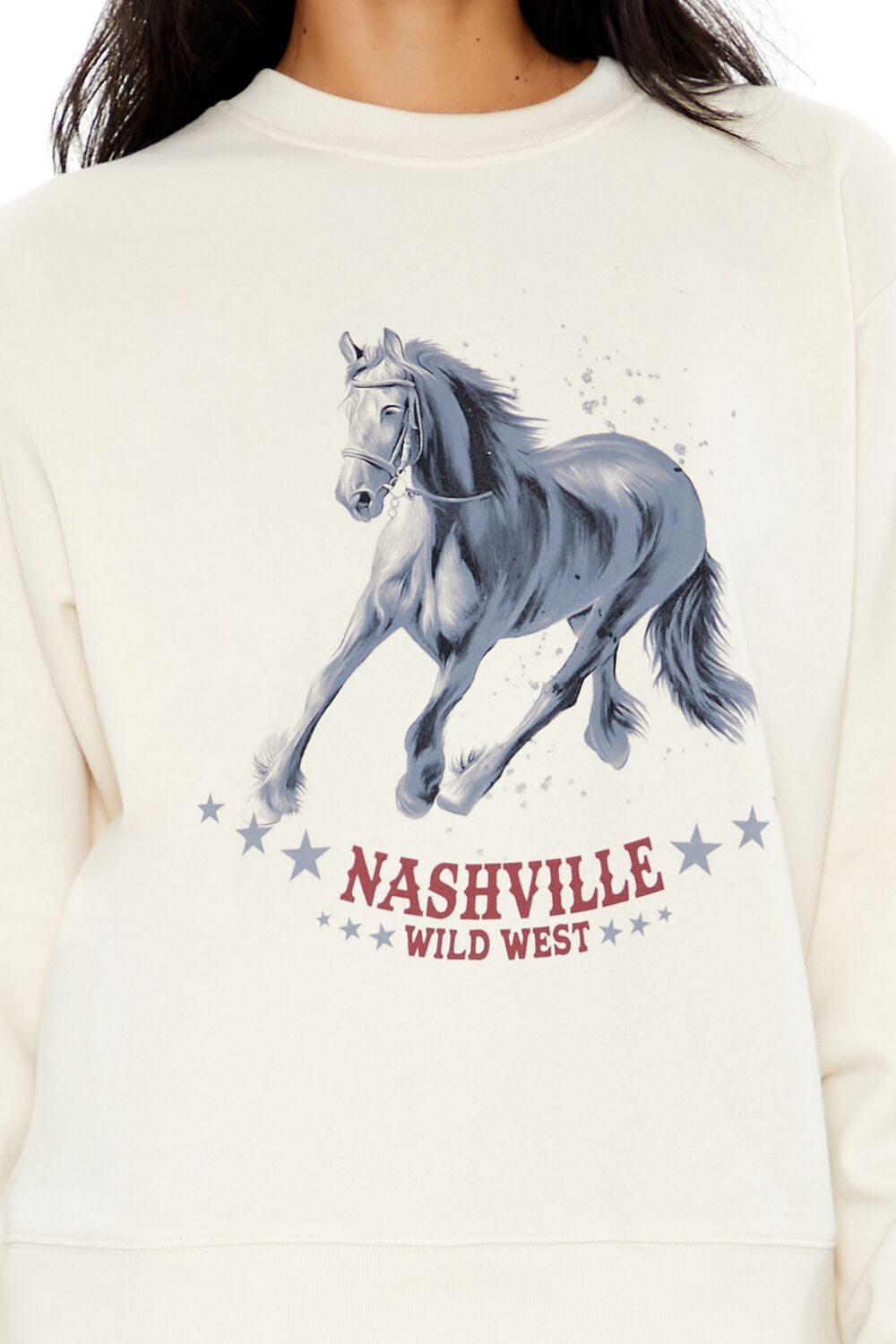 Forever 21 Nashville Wild West Pullover - cream multi - Bonton