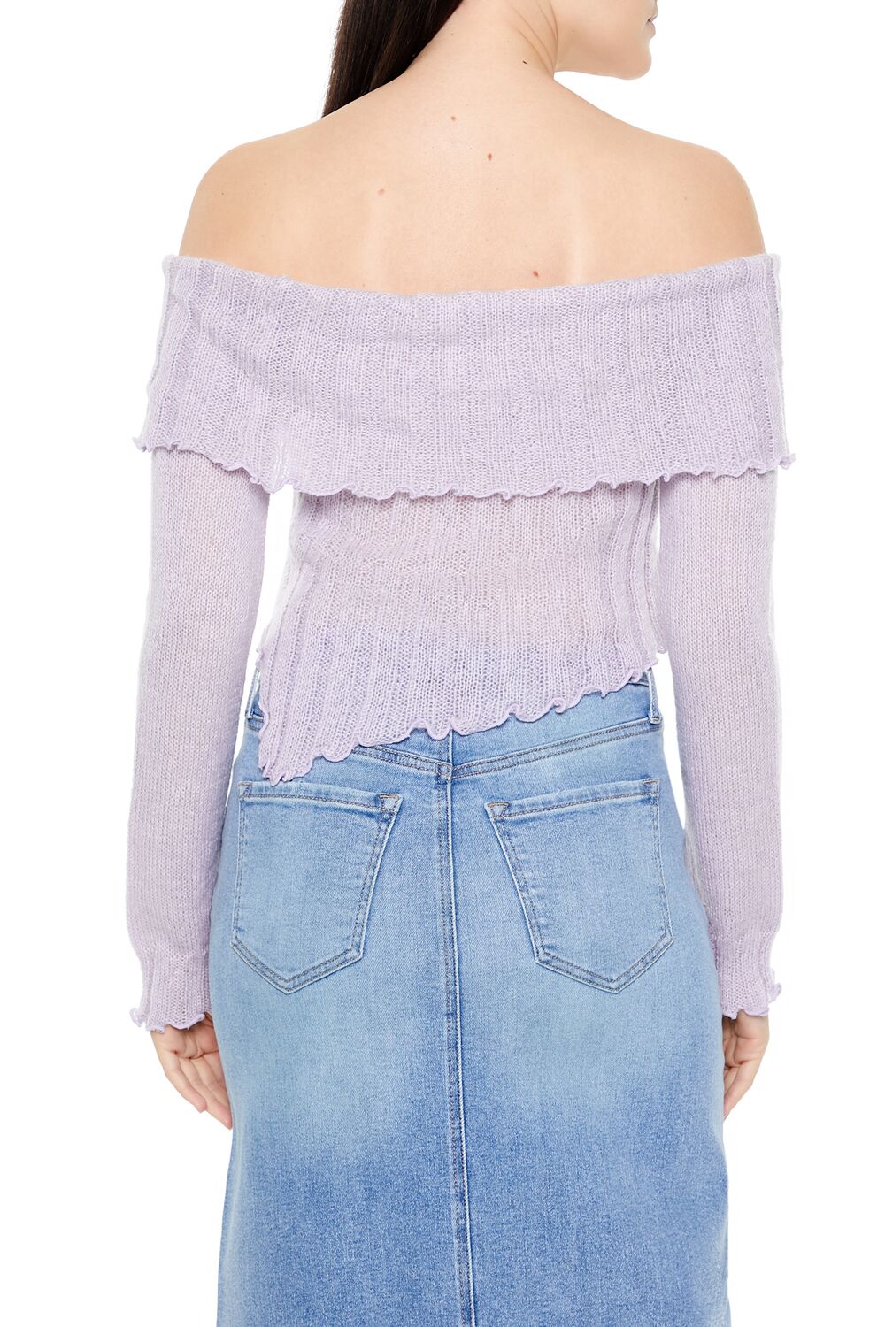  Forever 21 Ribbed Off-the-Shoulder Sweater - cream - Bonton