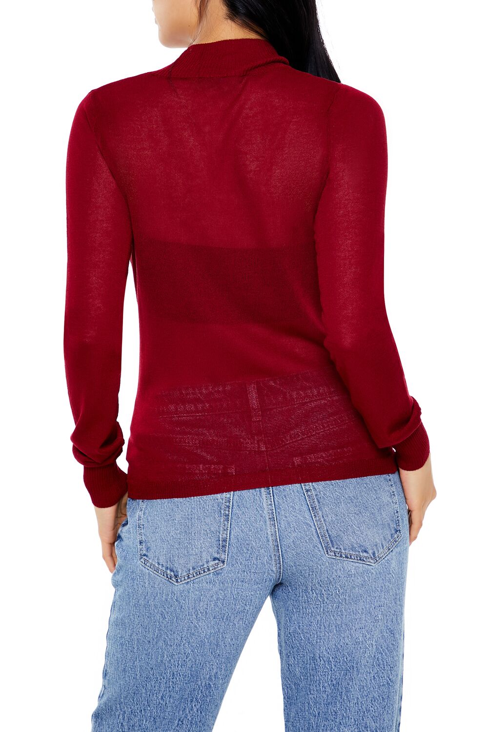  Forever 21 Fitted Mock Neck Sweater - black - Bonton