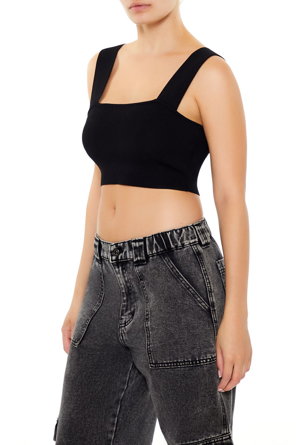  Forever 21 Sweater-Knit Crop Top - burgundy - Bonton