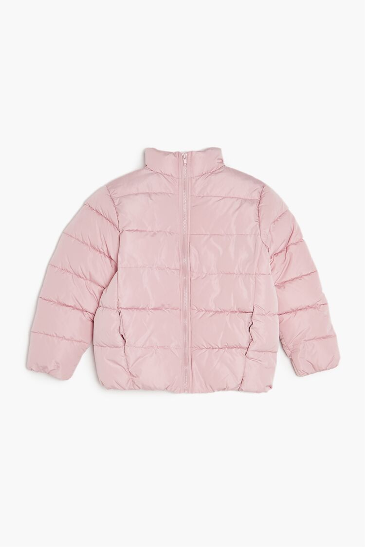  Forever 21 Girls Quilted Puffer Coat (Kids) - lilac-sheen-swatch - Bonton