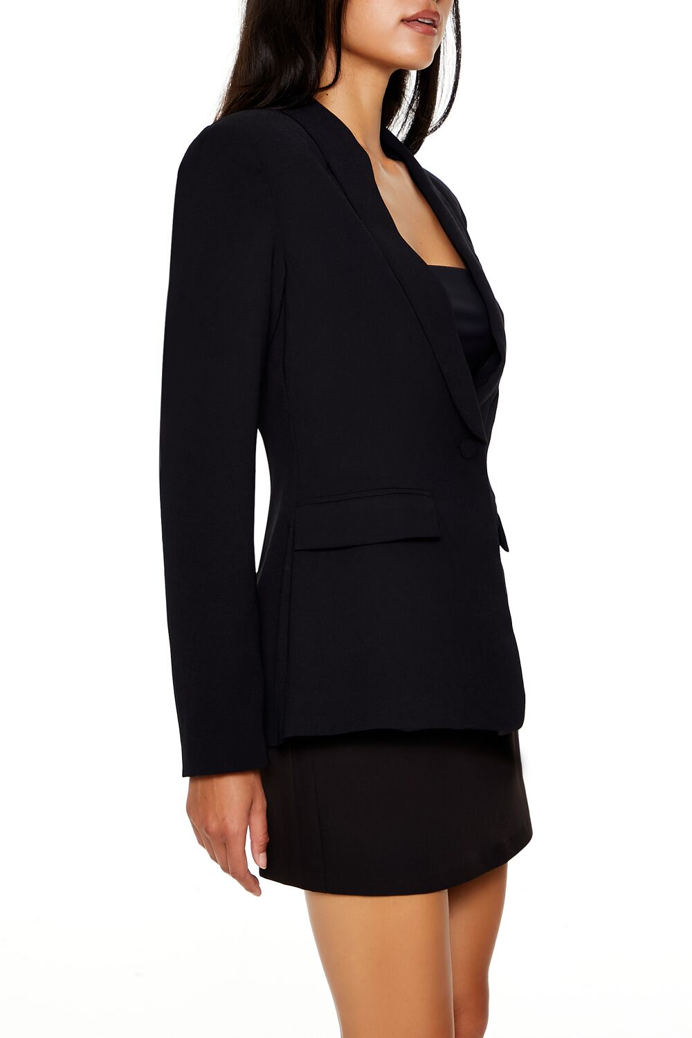  Forever 21 Shawl Lapel Blazer - black - Bonton