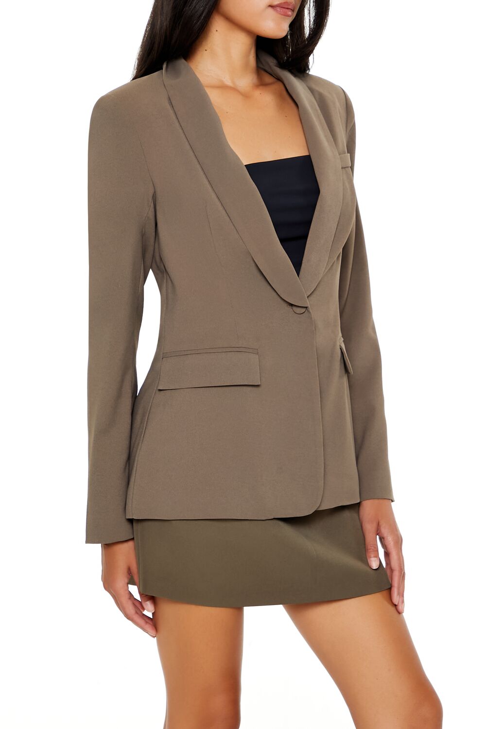  Forever 21 Shawl Lapel Blazer - black - Bonton