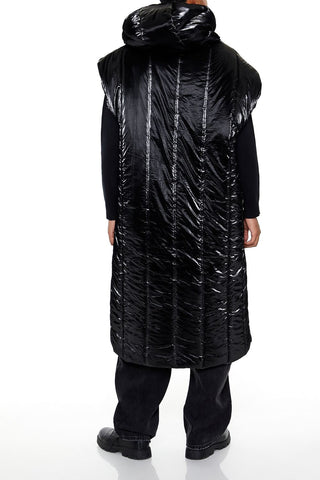 Hooded Longline Puffer Vest