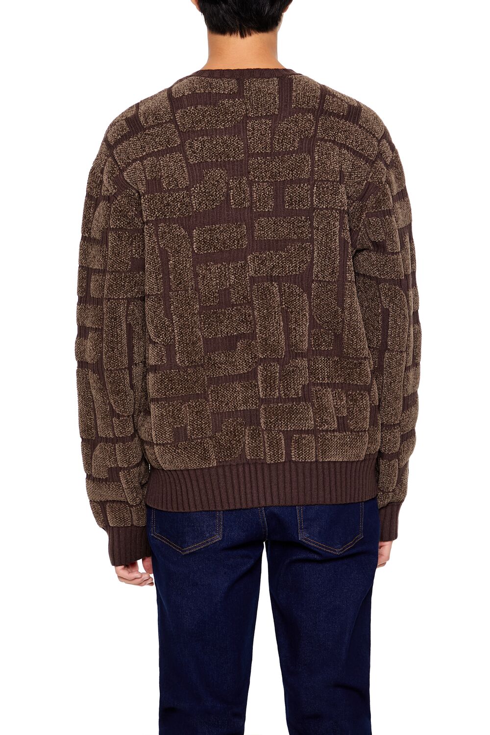 Forever 21 Geo Crew Sweater - cocoa oatmeal - Bonton