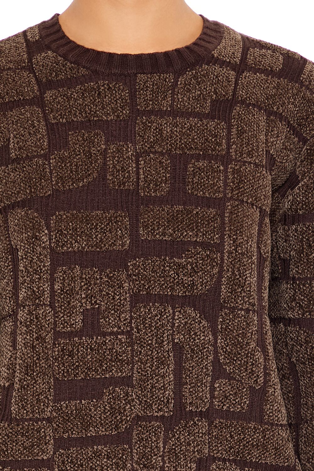  Forever 21 Geo Crew Sweater - cocoa oatmeal - Bonton