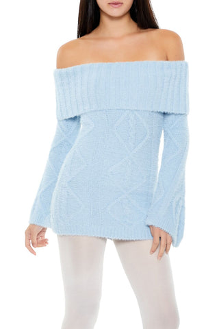 Off-the-Shoulder Mini Sweater Dress
