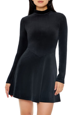Velour Skater Mini Dress