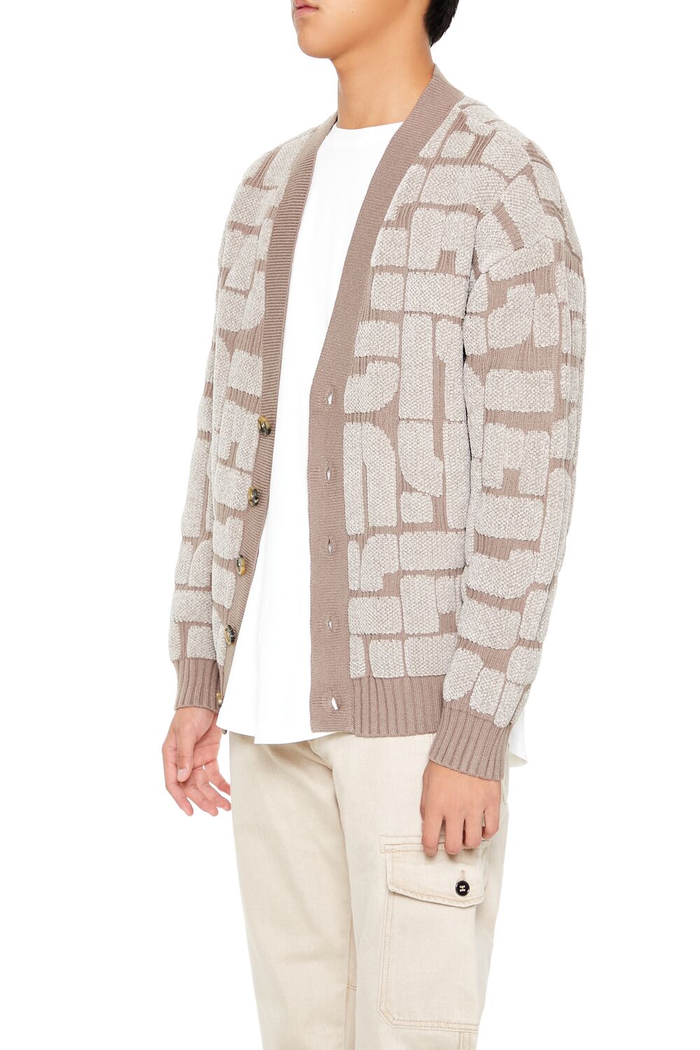  Forever 21 Geo Cardigan Sweater - oatmeal taupe - Bonton