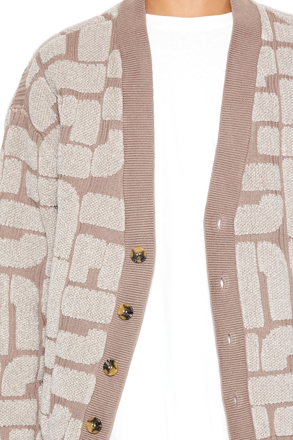  Forever 21 Geo Cardigan Sweater - oatmeal taupe - Bonton
