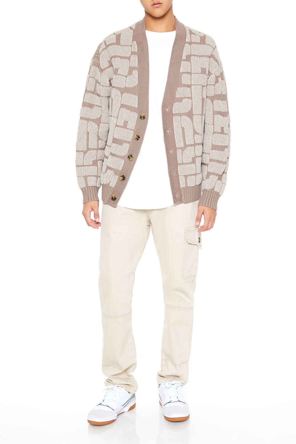  Forever 21 Geo Cardigan Sweater - oatmeal taupe - Bonton
