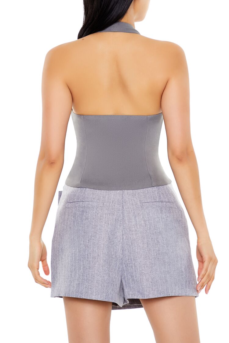  Forever 21 Split-Hem Halter Top - grey - Bonton