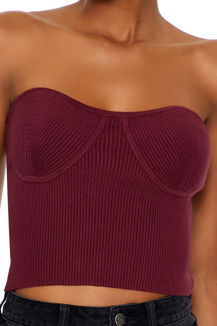  Forever 21 Sweater-Knit Tube Top - black - Bonton