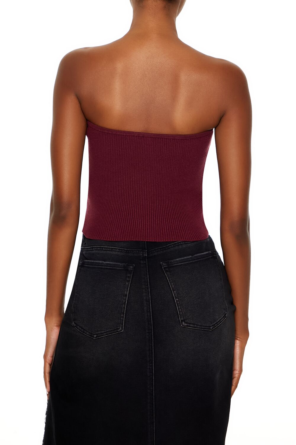  Forever 21 Sweater-Knit Tube Top - black - Bonton
