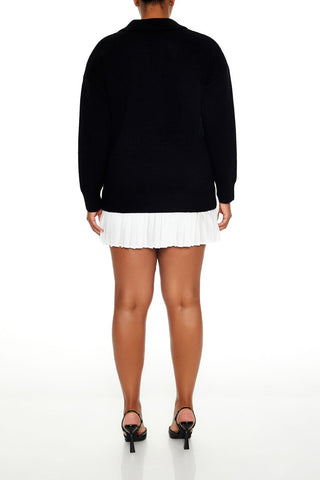 Plus Size Combo Sweater Dress