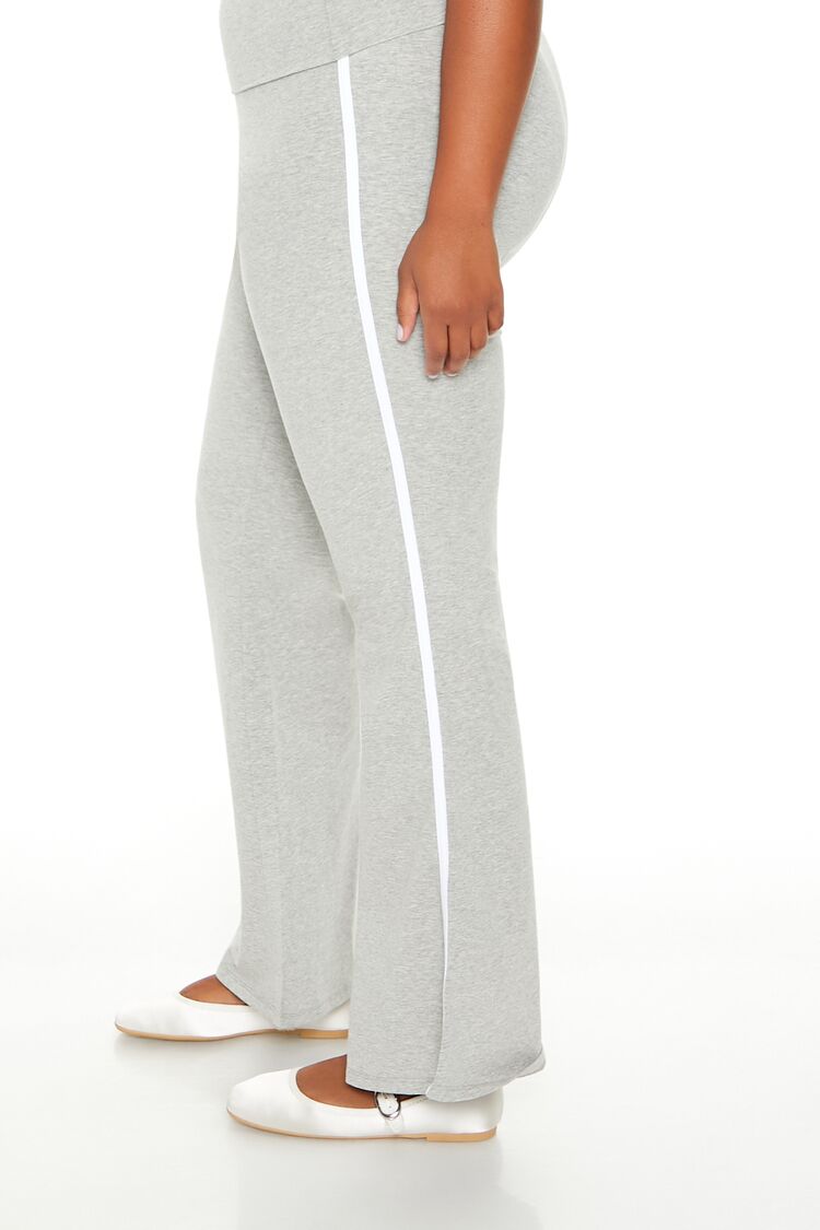  Forever 21 Plus Size Two-Tone Flare Leggings - heather-grey - Bonton