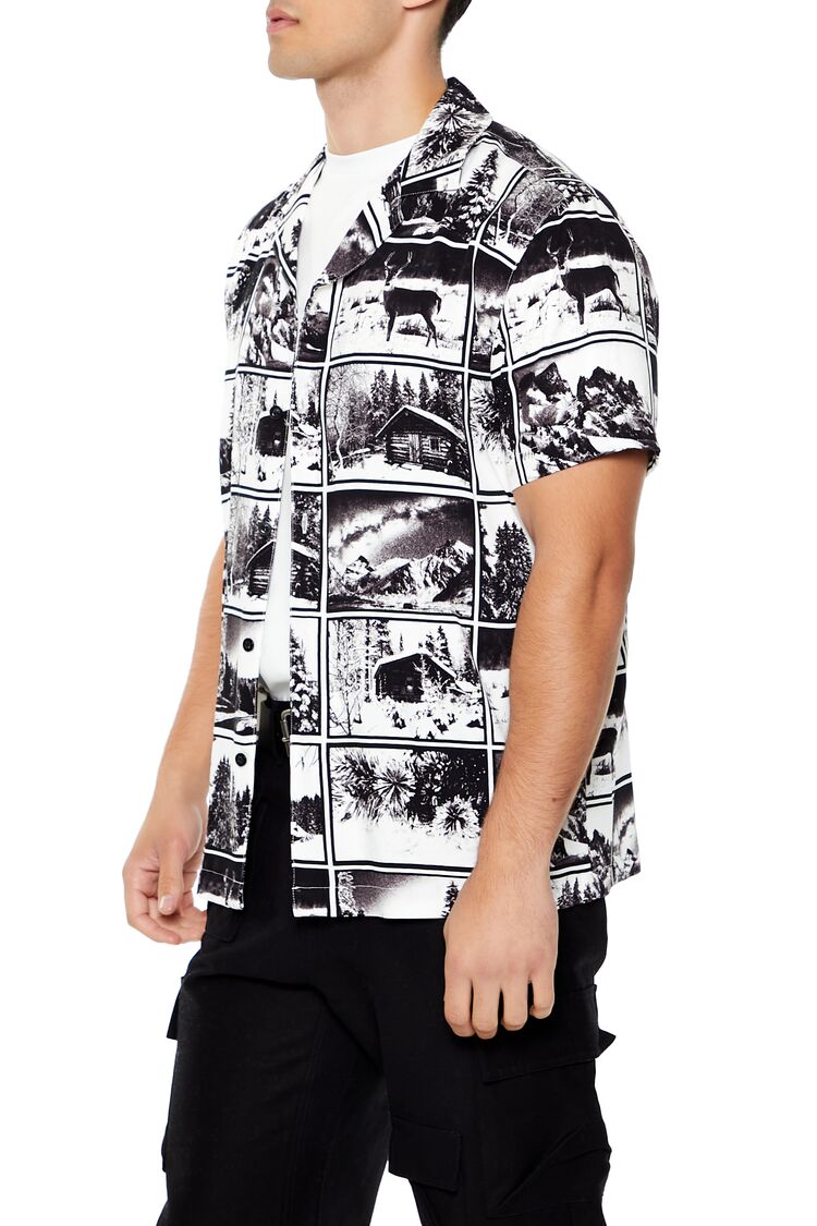  Forever 21 Winter Landscape Graphic Shirt - black multi - Bonton