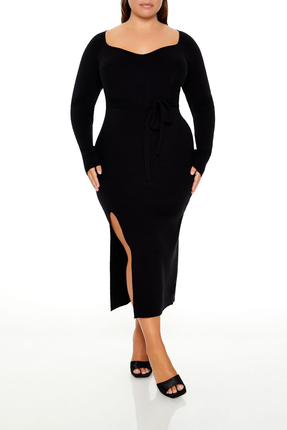  Forever 21 Plus Size Midi Sweater Dress - black-swatch - Bonton