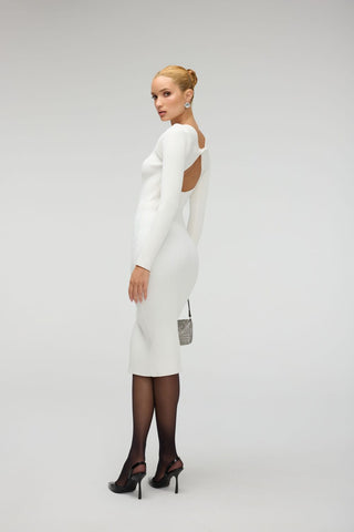 Twist-Back Midi Sweater Dress