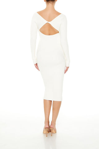 Twist-Back Midi Sweater Dress