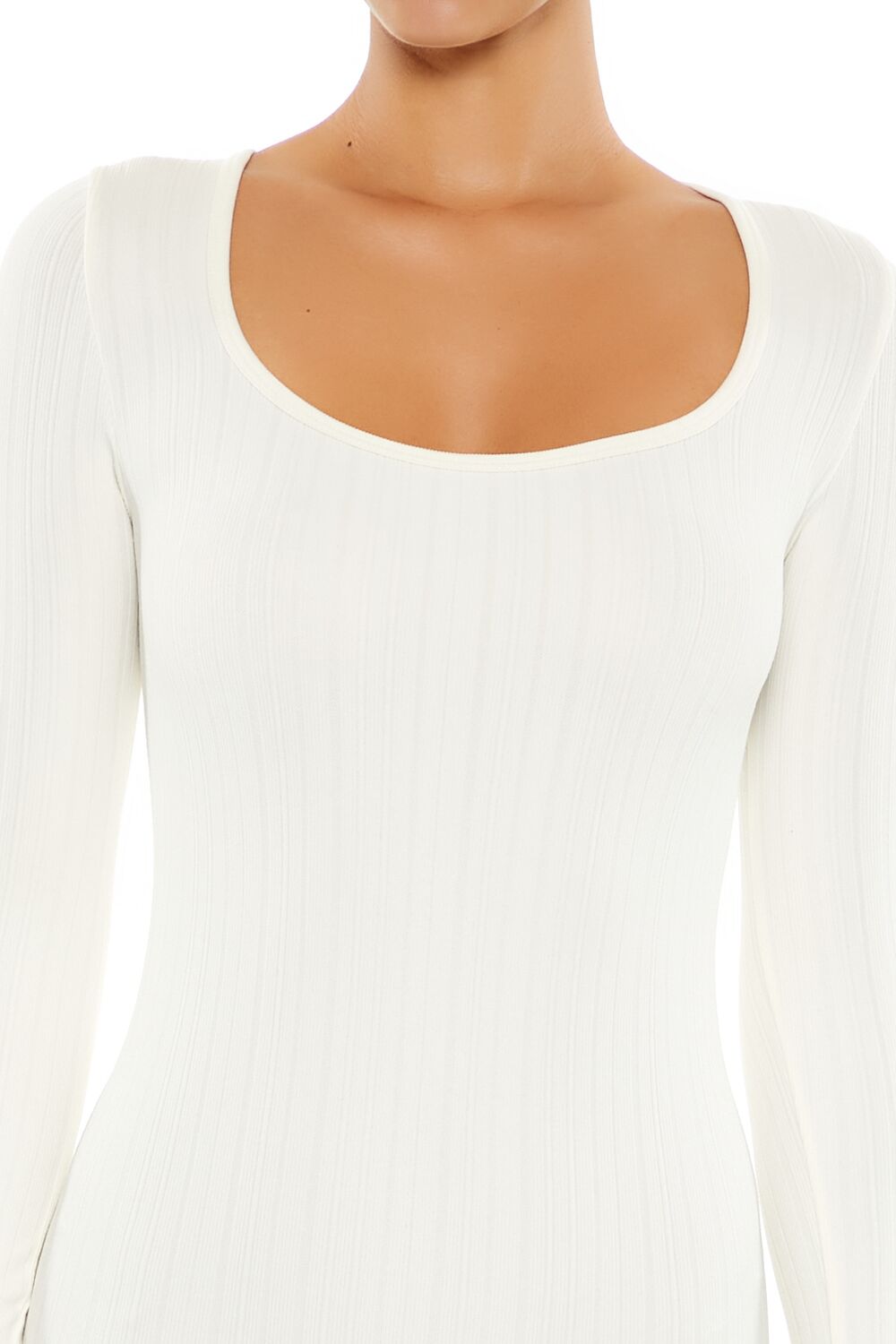  Forever 21 Scoop Ribbed Knit Jumpsuit - ivory - Bonton