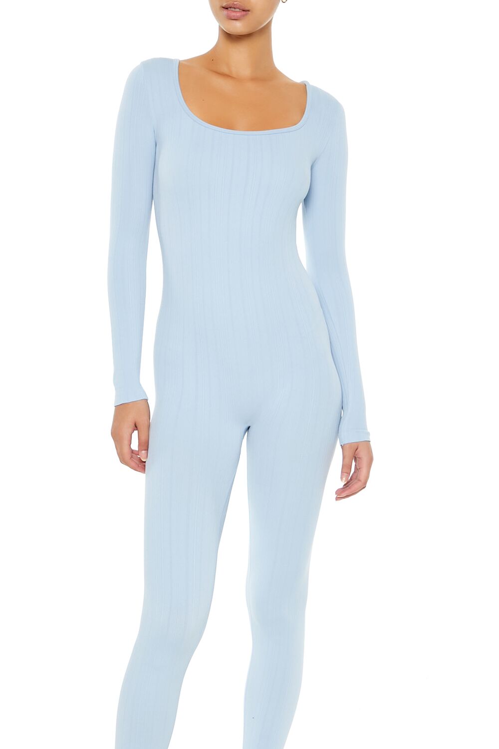  Forever 21 Scoop Ribbed Knit Jumpsuit - ivory - Bonton