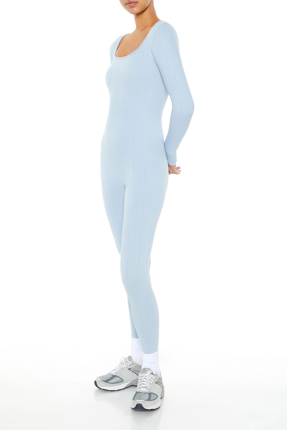 Forever 21 Scoop Ribbed Knit Jumpsuit - ivory - Bonton