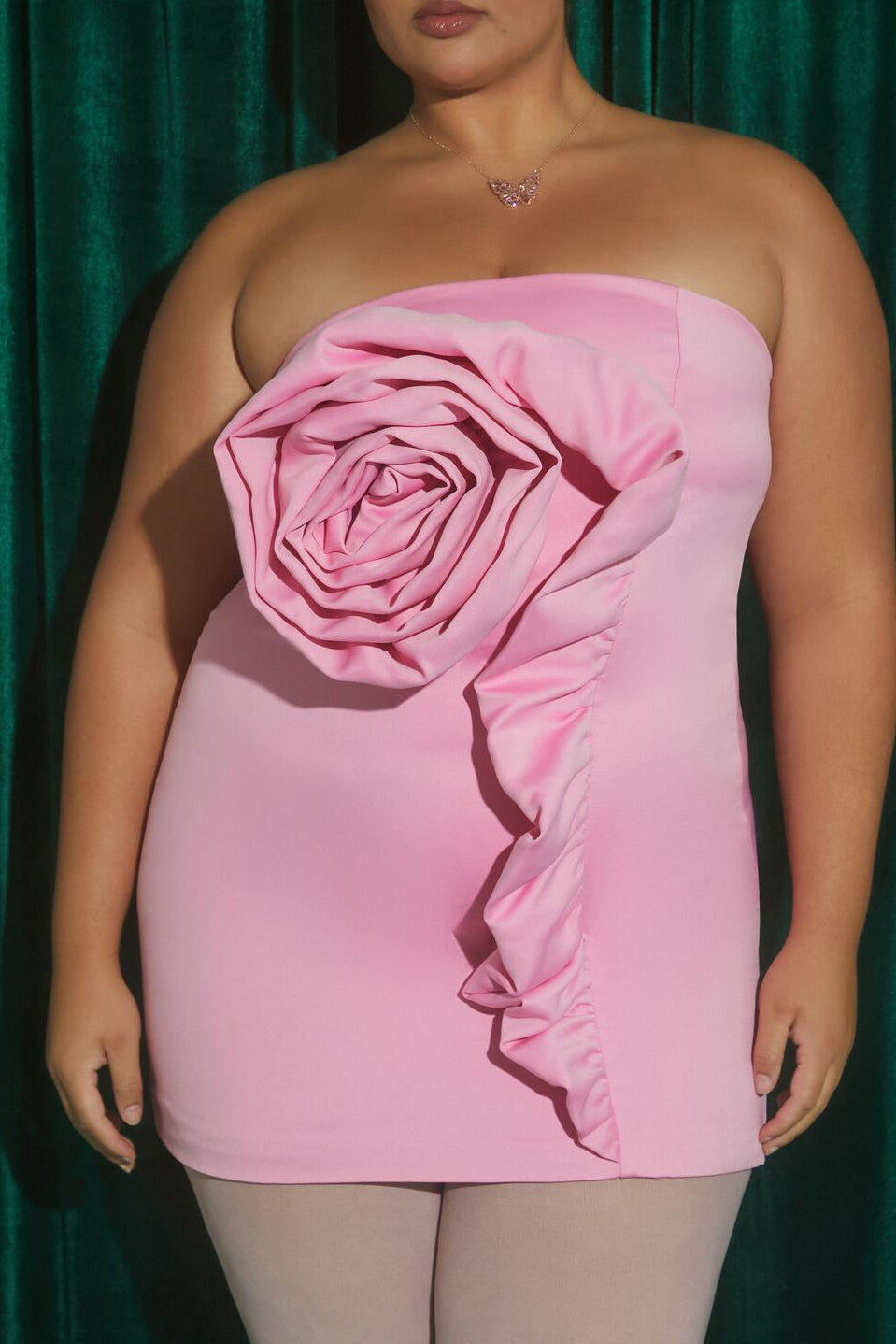  Forever 21 Plus Size Wicked Rosette Tube Dress - pink - Bonton