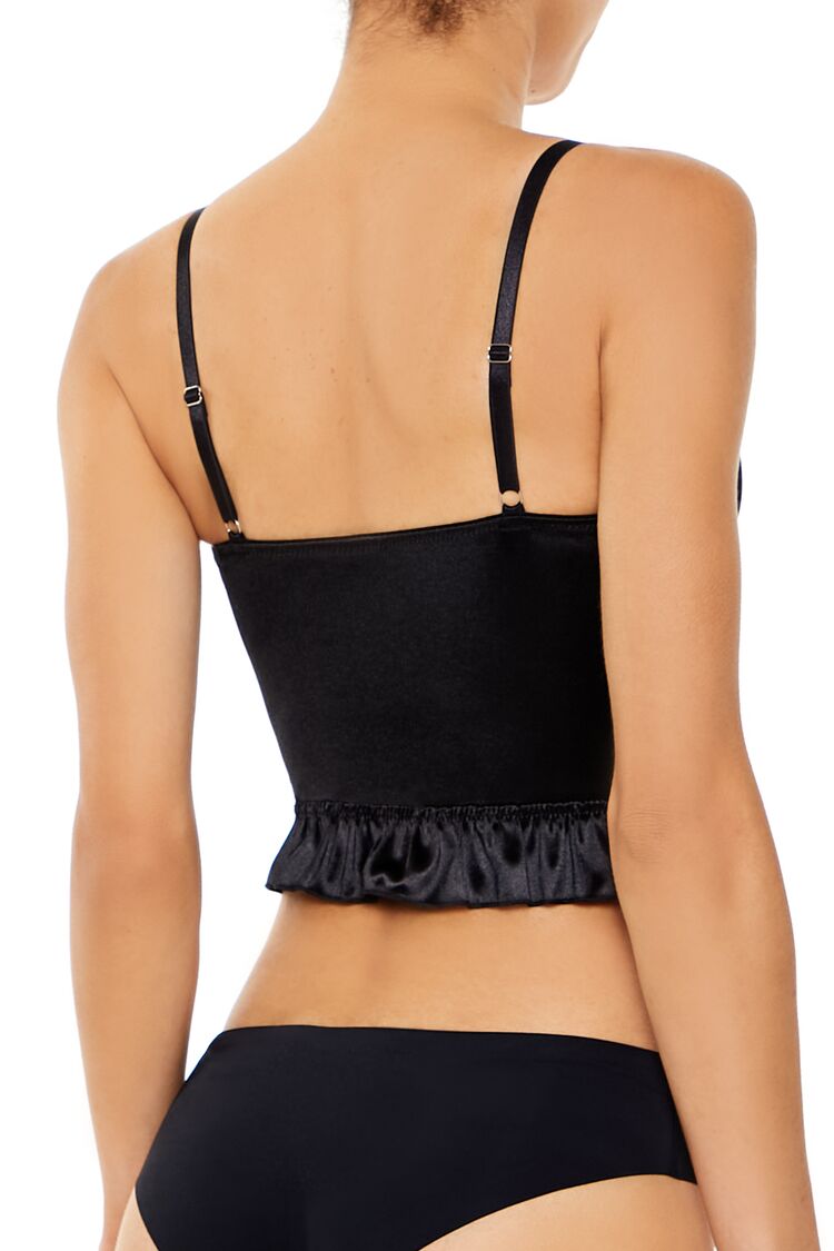  Forever 21 Satin Lingerie Corset Cami - black - Bonton