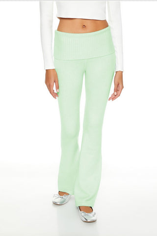 Sweater-Knit High-Rise Flare Pants