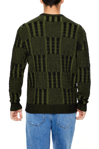 Checkered Cable Knit Sweater