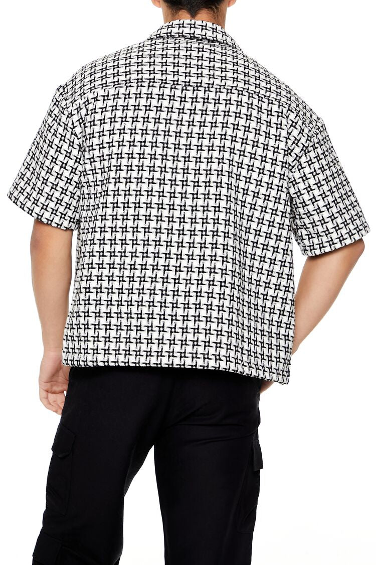  Forever 21 Textured Geo Shirt - black white - Bonton