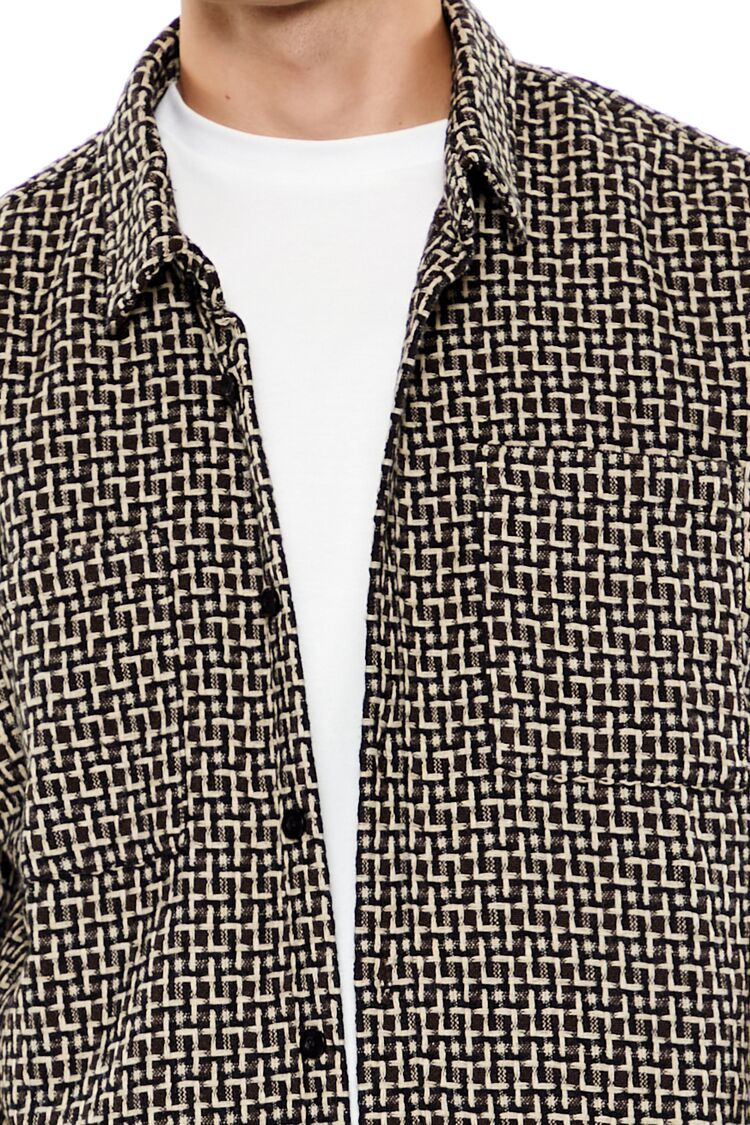  Forever 21 Textured Geo Shirt - black white - Bonton
