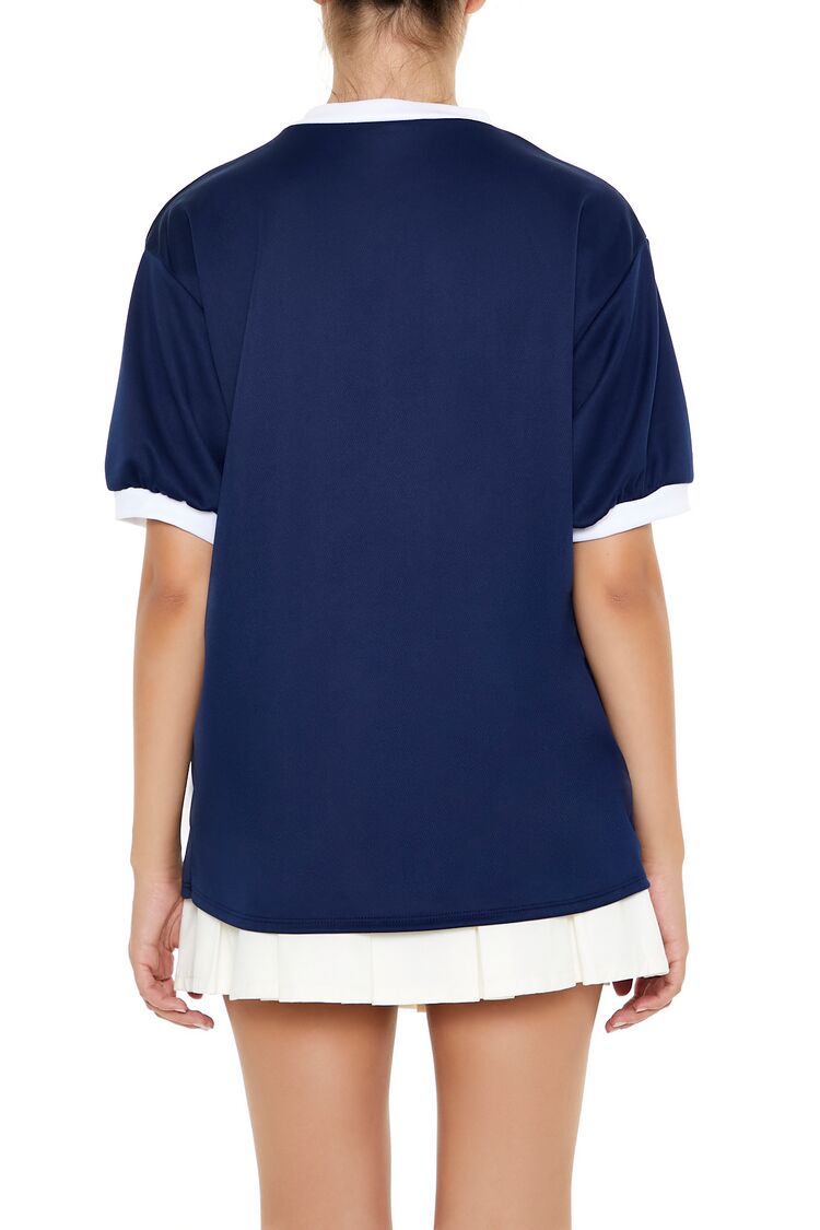  Forever 21 V-Neck Ringer Jersey - navy white - Bonton