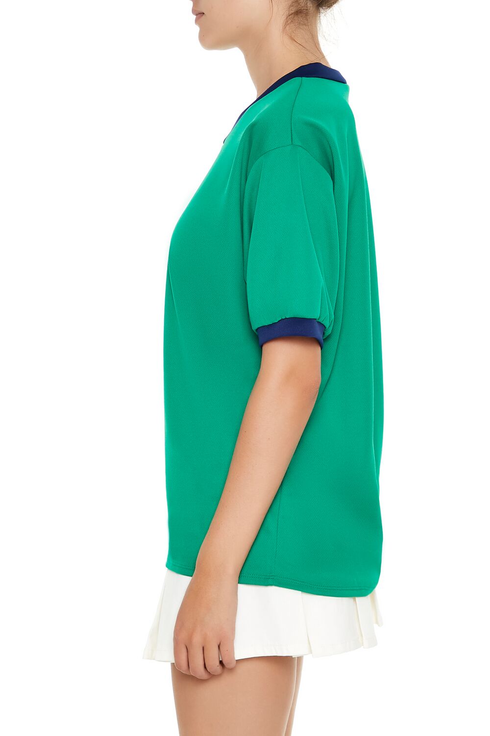  Forever 21 V-Neck Ringer Jersey - navy white - Bonton