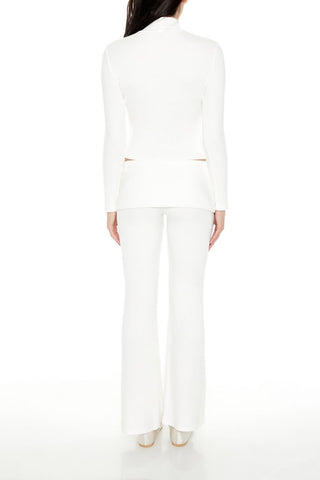 Mid-Rise Foldover Flare Pants