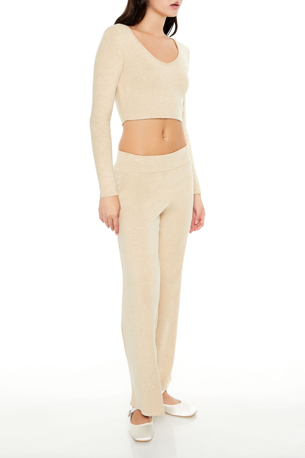  Forever 21 High-Rise Wide-Leg Pants - ivory - Bonton