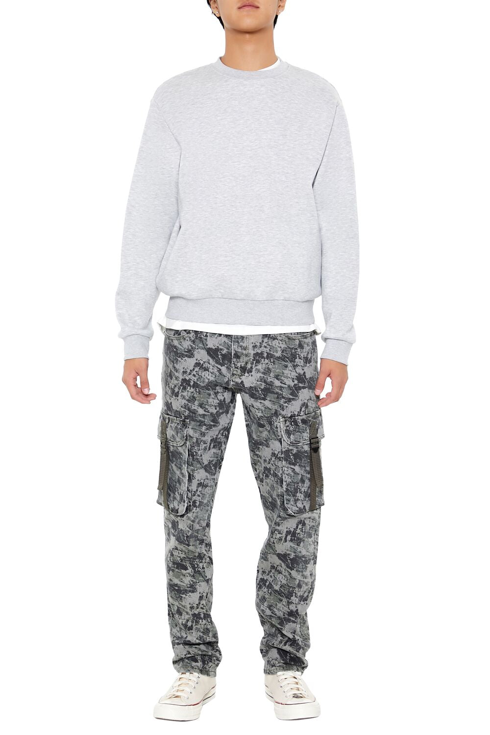  Forever 21 Camo Drawstring Cargo Pants - taupe-multi - Bonton