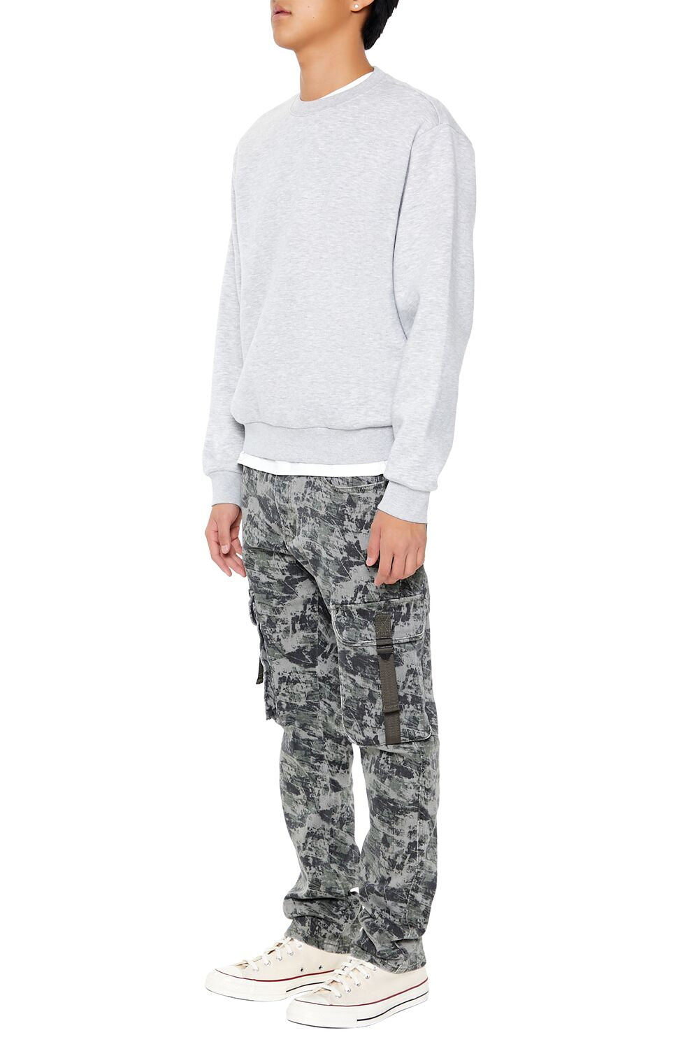  Forever 21 Camo Drawstring Cargo Pants - taupe-multi - Bonton