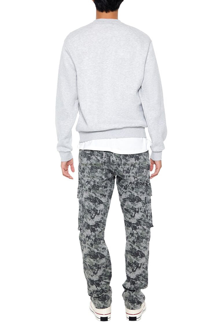  Forever 21 Camo Drawstring Cargo Pants - taupe-multi - Bonton