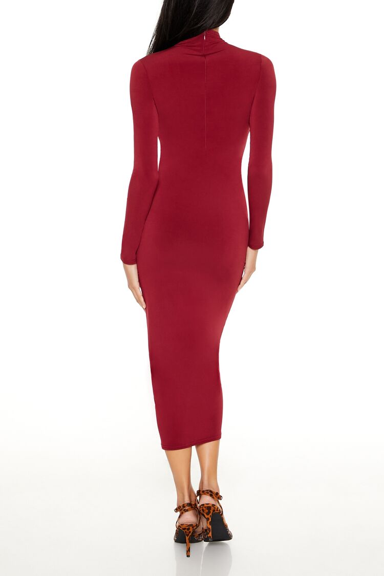  Forever 21 Ruched Bodycon Midi Dress - black-swatch - Bonton