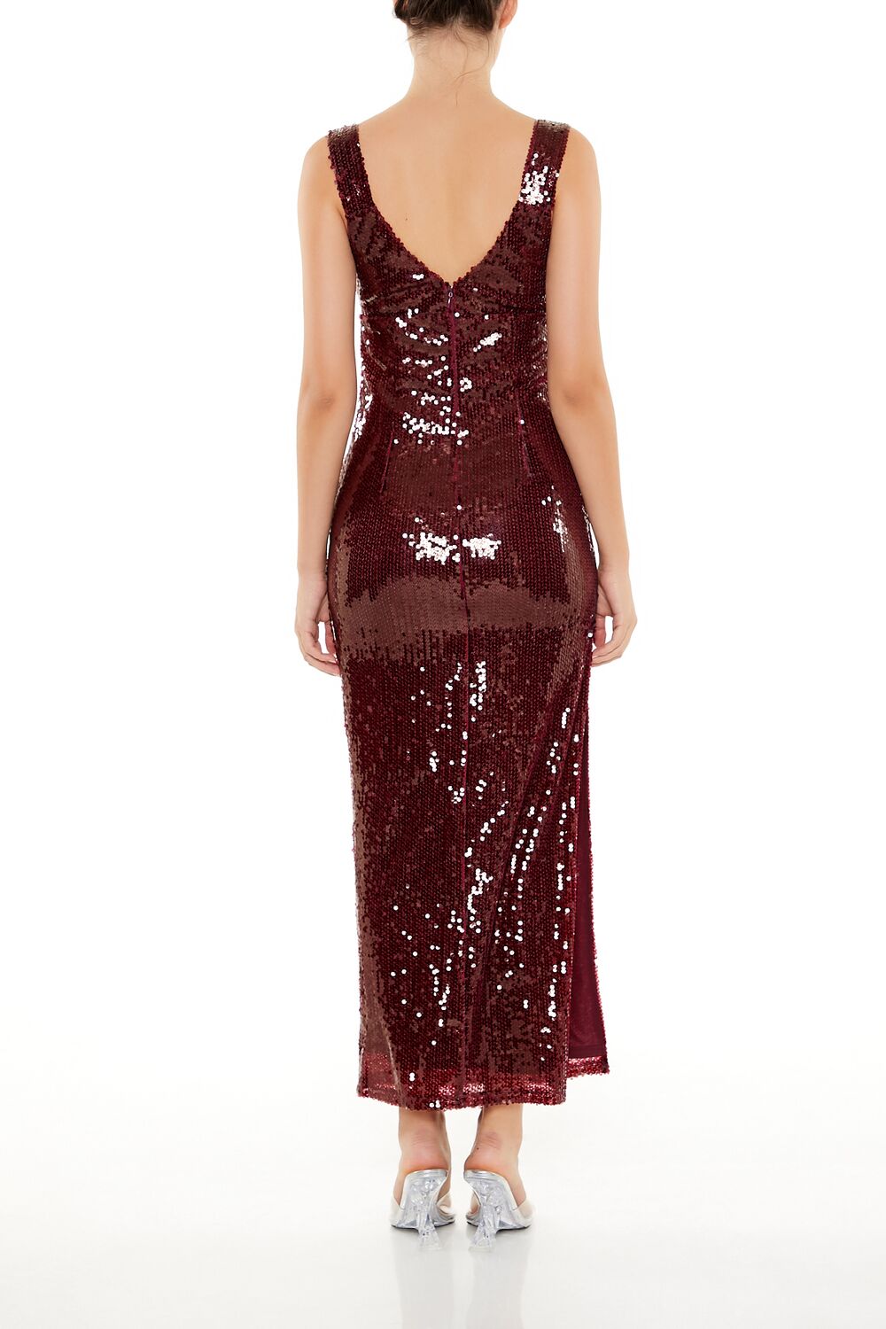  Forever 21 Sequin Cutout Maxi Dress - black-swatch - Bonton