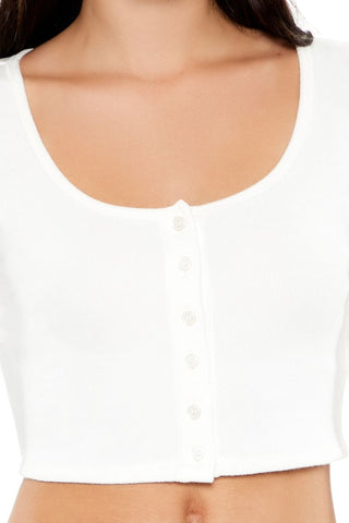 Button-Front Crop Top