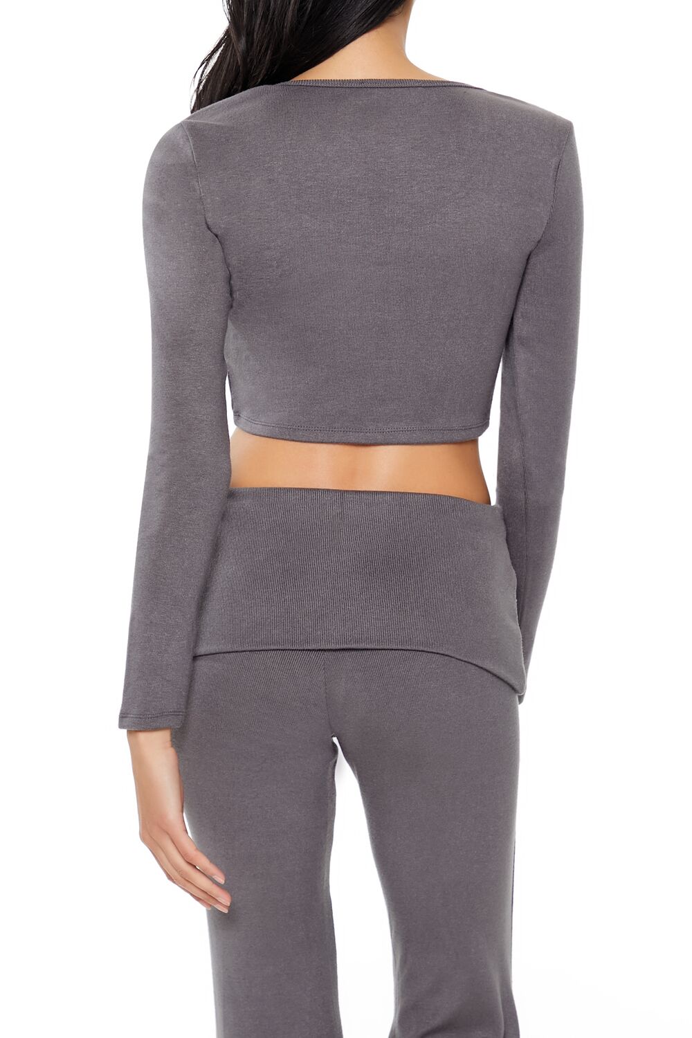 Forever 21 Button-Front Crop Top - ivory - Bonton
