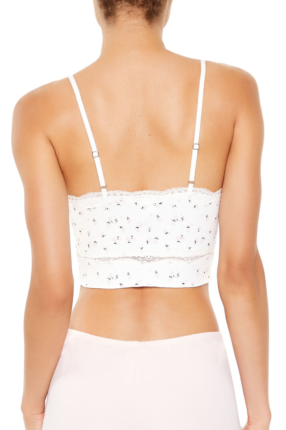 Forever 21 Seamless Floral Longline Bralette - pink-multi - Bonton