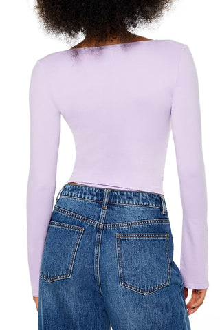Seamless Knit V-Neck Crop Top